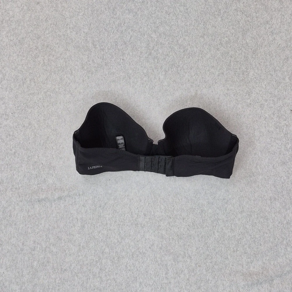 La Perla Women Bra 34D Black T Shirt Underwired Strapless READ